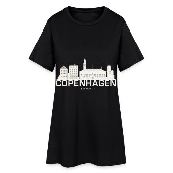 Kopenhagen Copenhagen Skyline - Frauen T-Shirt-Kleid - Schwarz - Vorne