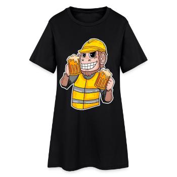 Cadeau drôle de bière de singe de chantier de construction - Robe T-shirt Femme - noir - Devant