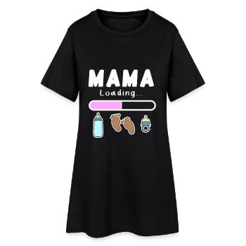 expectant mother - mom is loading - Women’s T-Shirt Dress - black - Front