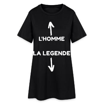 Homme la Légende Illustration Minimaliste - Robe T-shirt Femme - noir - Devant
