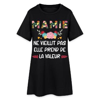 Cadeau Humour Mamie Ne Vieillit Pas - Robe T-shirt Femme - noir - Devant