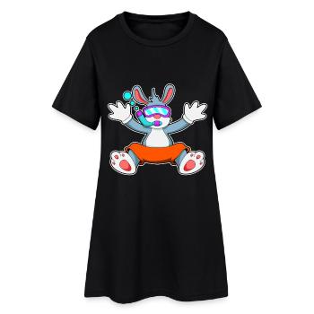 Hase Taucher Schnorchel Tauchen - Frauen T-Shirt-Kleid - Schwarz - Vorne