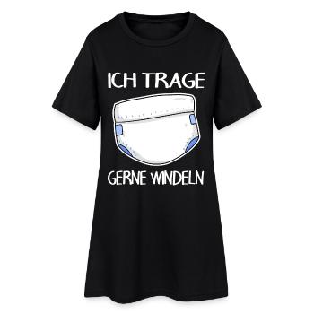 Adult Baby Windel Geschenk - Frauen T-Shirt-Kleid - Schwarz - Vorne