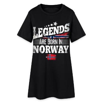 Les légendes sont nées en Norvège - Robe T-shirt Femme - noir - Devant