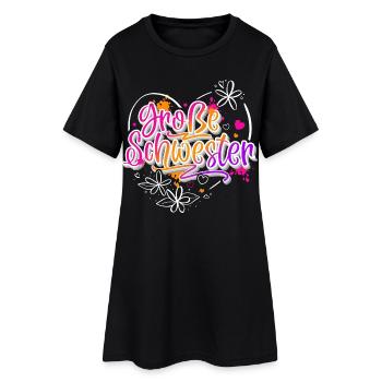 Große Schwester - Frauen T-Shirt-Kleid - Schwarz - Vorne