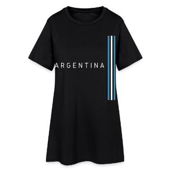 Drapeau argentin, fierté argentine - Robe T-shirt Femme - noir - Devant