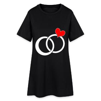 Bague de mariage bague de fiançailles de mariage - Robe T-shirt Femme - noir - Devant