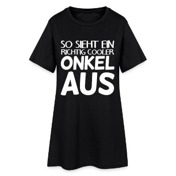 Onkel - Frauen T-Shirt-Kleid - Schwarz - Vorne