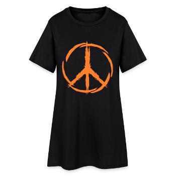 Symbole de paix signe paix - Robe T-shirt Femme - noir - Devant