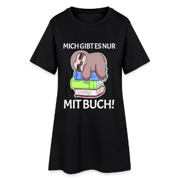 Buch Spruch Bücher lesen Leser Geschenk - Frauen T-Shirt-Kleid - Schwarz - Vorne