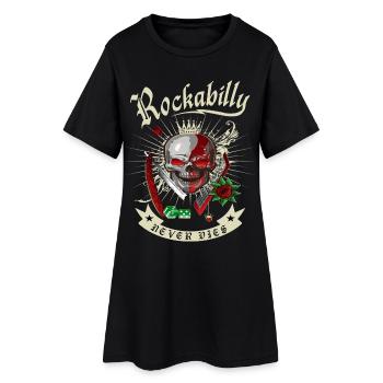 Rockabilly Skull - Robe T-shirt Femme - noir - Devant