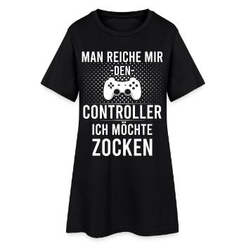 Man Reiche Mir den Controller Zocken Gaming - Frauen T-Shirt-Kleid - Schwarz - Vorne