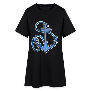 Symbole ancre - Robe T-shirt Femme - noir - Devant