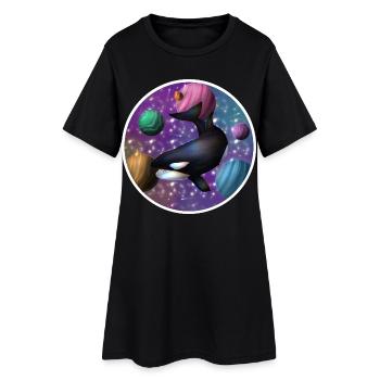 orque dans l’espace - Robe T-shirt Femme - noir - Devant