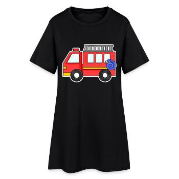 Fire truck - Women’s T-Shirt Dress - black - Front