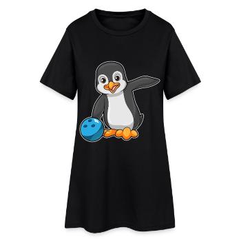 Penguin Bowling Boule de bowling - Robe T-shirt Femme - noir - Devant