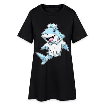 Hai Krankenschwester  - Frauen T-Shirt-Kleid - Schwarz - Vorne