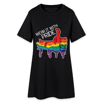 proud gay pride flag rainbow rainbow gay - Women’s T-Shirt Dress - black - Front
