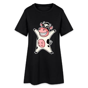 Vache - Robe T-shirt Femme - noir - Devant