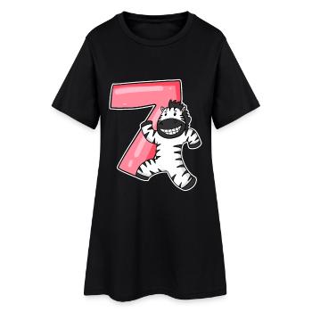 Zèbre 7 ans anniversaire d’enfant - Robe T-shirt Femme - noir - Devant