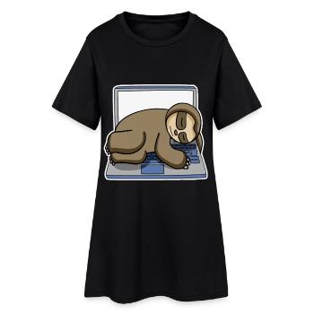 Sloth office funny relax - Women’s T-Shirt Dress - black - Front