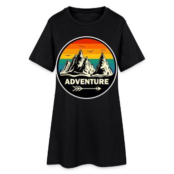 Montagnes, randonnée, aventure, escalade, aventure - Robe T-shirt Femme - noir - Devant