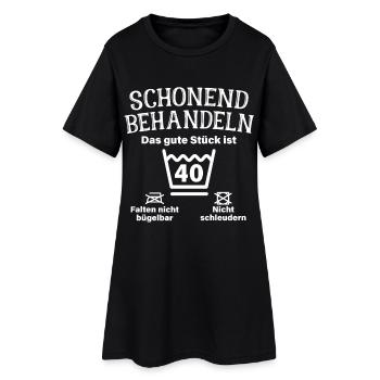 Schonend Behandeln Vierzig Geschenk 40. Geburtstag - Frauen T-Shirt-Kleid - Schwarz - Vorne