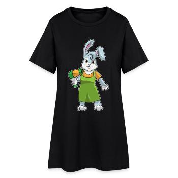 Hase Friseur Föhn - Frauen T-Shirt-Kleid - Schwarz - Vorne