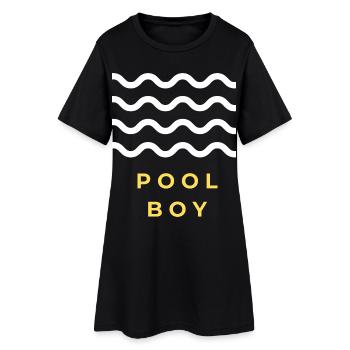 Cadeau de garçon de piscine - Robe T-shirt Femme - noir - Devant