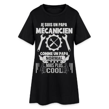 Papa mécanicien - Robe T-shirt Femme - noir - Devant
