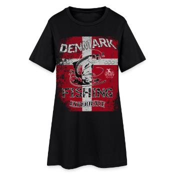 Danemark drapeau de pêche pêche poisson design - Robe T-shirt Femme - noir - Devant