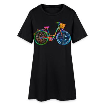 vélo coloré, vélo pour femme, colors bike, ladies bike - Robe T-shirt Femme - noir - Devant