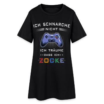 Ich schnarche nicht Zocken Gamer Konsole Zocker - Frauen T-Shirt-Kleid - Schwarz - Vorne
