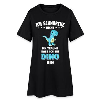 Ich schnarche nicht Ich träume ich wäre ein Dino - Frauen T-Shirt-Kleid - Schwarz - Vorne