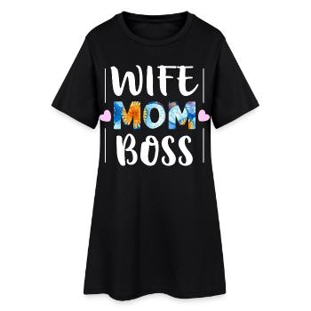 Maman - Robe T-shirt Femme - noir - Devant