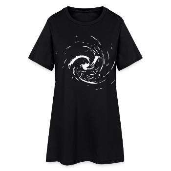 Strudel abstrait / Ligne / blanc / motif - Robe T-shirt Femme - noir - Devant