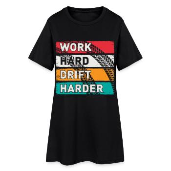 Work Hard Drift Driften Auto Tuning Drifter - Robe T-shirt Femme - noir - Devant