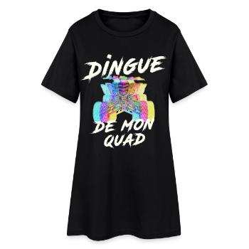 Quad : T-shirt dingue de quad, quad multicolore - Robe T-shirt Femme - noir - Devant