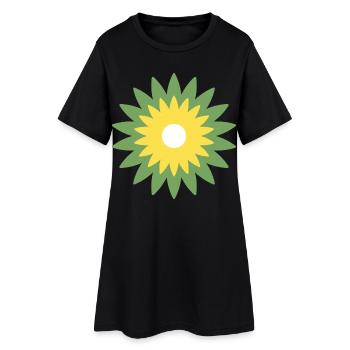 flower - Women’s T-Shirt Dress - black - Front