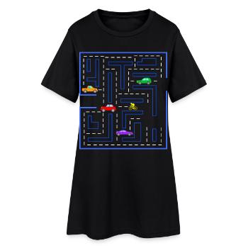 Course route, gamer, Gaming, racing bike, voitures - Robe T-shirt Femme - noir - Devant