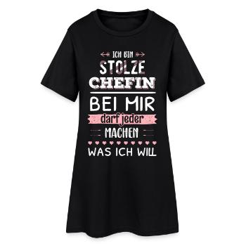 Stolze Chefin Geschenkidee Unternehmerin Business - Frauen T-Shirt-Kleid - Schwarz - Vorne