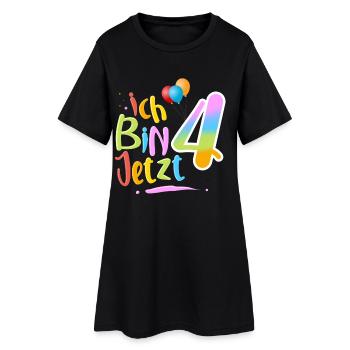 Ich Bin Jetzt 4 - Frauen T-Shirt-Kleid - Schwarz - Vorne