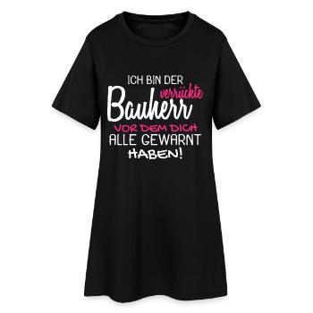 Bauherr Bauherren Baubeginn Hausbau Geschenk - Frauen T-Shirt-Kleid - Schwarz - Vorne