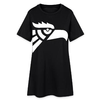 Tête d'aigle blanc aztèque - Robe T-shirt Femme - noir - Devant