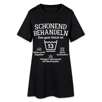 Schonend Behandeln 13 Geschenk Zum 13. Geburtstag - Frauen T-Shirt-Kleid - Schwarz - Vorne
