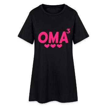Oma hoch Drei - Dreifache Oma - Frauen T-Shirt-Kleid - Schwarz - Vorne