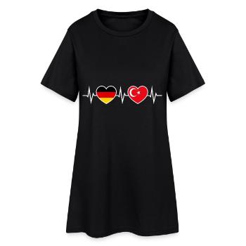 German-turc Allemagne Turquie Coeurs - Robe T-shirt Femme - noir - Devant