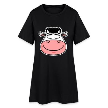 Vache - Robe T-shirt Femme - noir - Devant