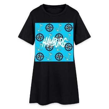 Hamburg Hafen - Robe T-shirt Femme - noir - Devant