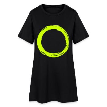 Kreis - Frauen T-Shirt-Kleid - Schwarz - Vorne